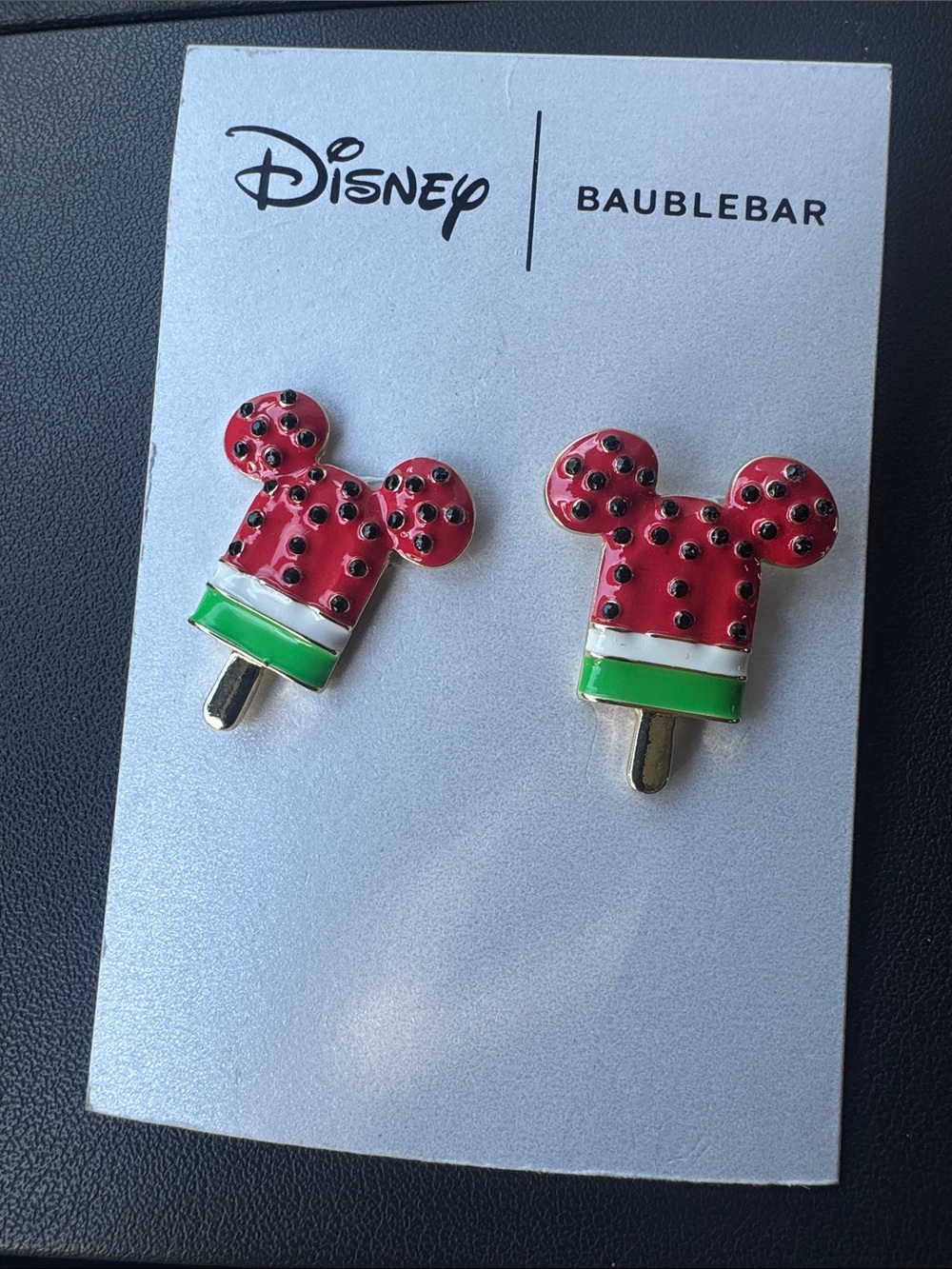 BaubleBar Kids Red, Green & White Mickey Popsicle Stud Earrings